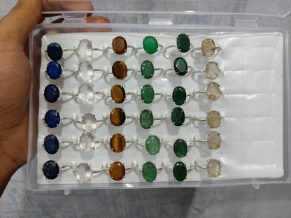 Diamond cut oval rings-Maitri Export | Crystals Store