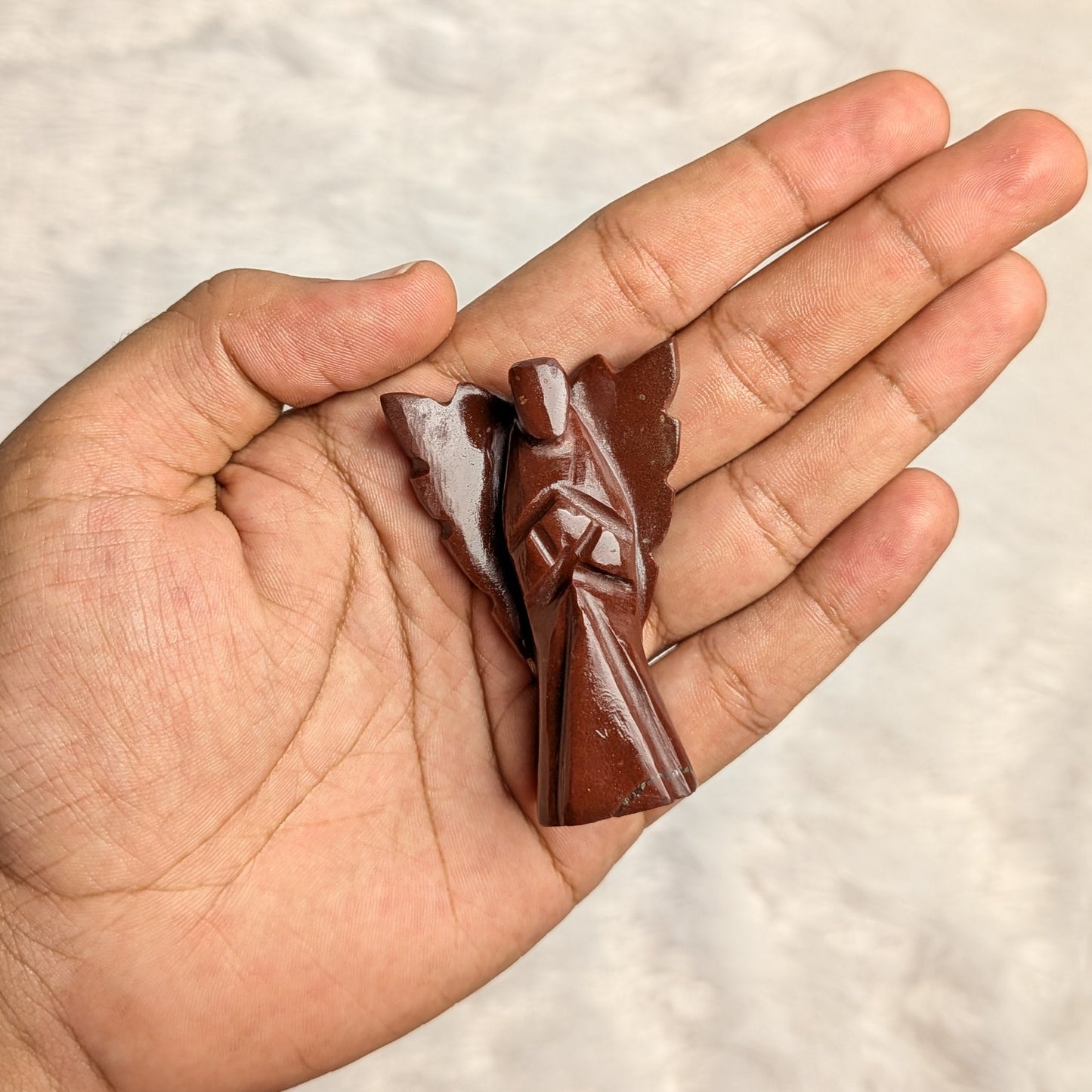 Natural crystal guardian angels with wings ( 2.5 inch )-Red jasper-Maitri Export | Crystals Store