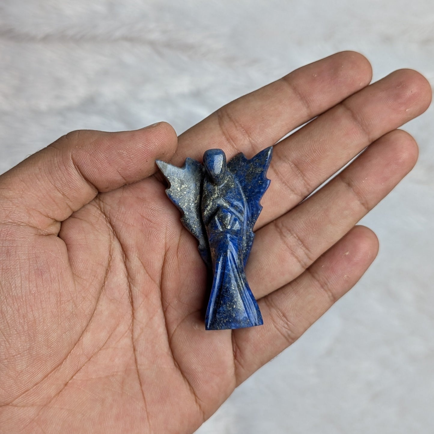 Natural crystal guardian angels with wings ( 2.5 inch )-Lapis lazuli-Maitri Export | Crystals Store