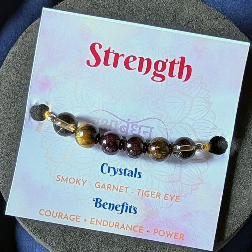 Purpose rakhi with benefit card-Strength-Maitri Export | Crystals Store