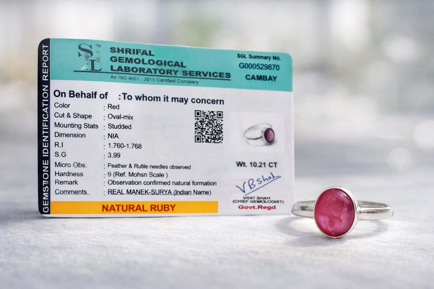 💯 natural ruby and yellow sapphire ring-Ruby [manek]-Maitri Export | Crystals Store