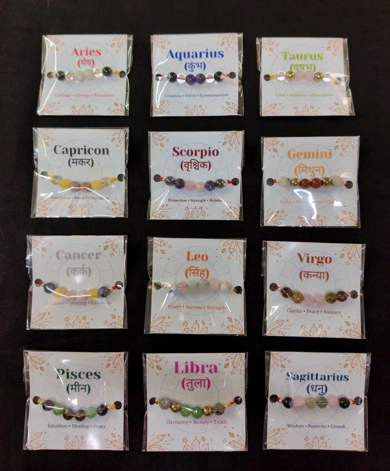 Zodiac / rashi rakhi-Whole set of 12-Maitri Export | Crystals Store