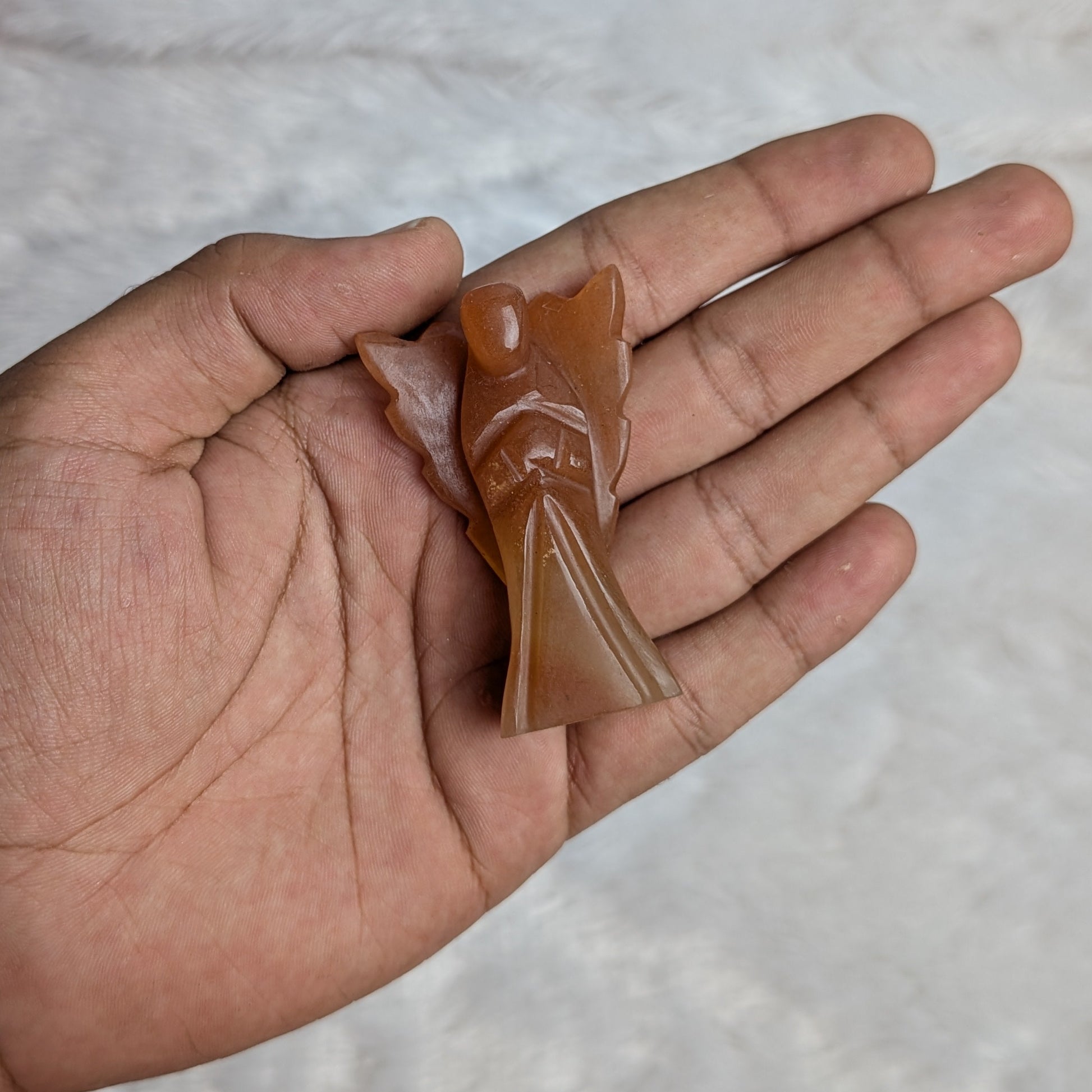 Natural crystal guardian angels with wings ( 2.5 inch )-Red quartz-Maitri Export | Crystals Store