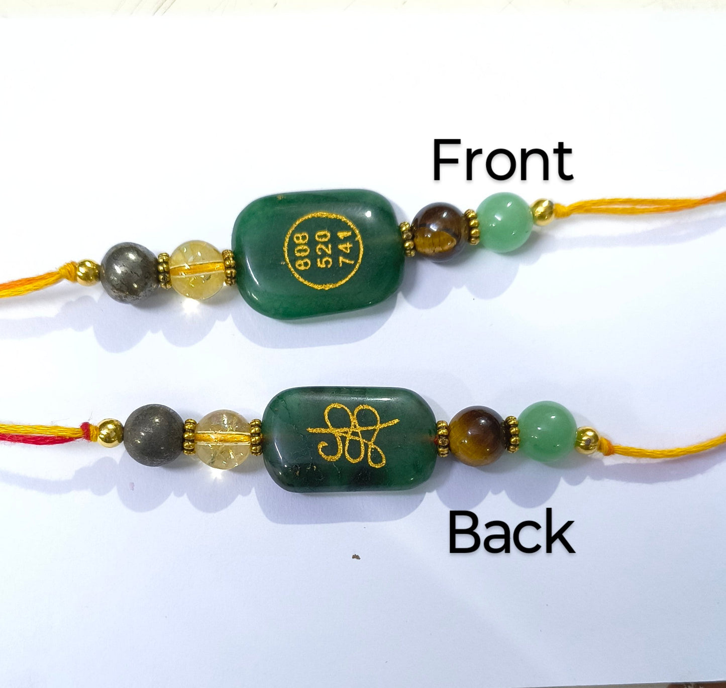 Green jade zibu money magnet rakhi-Rectangle-Maitri Export | Crystals Store
