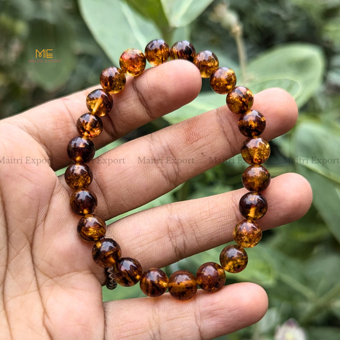 Amber natural 8mm bracelet-Maitri Export | Crystals Store