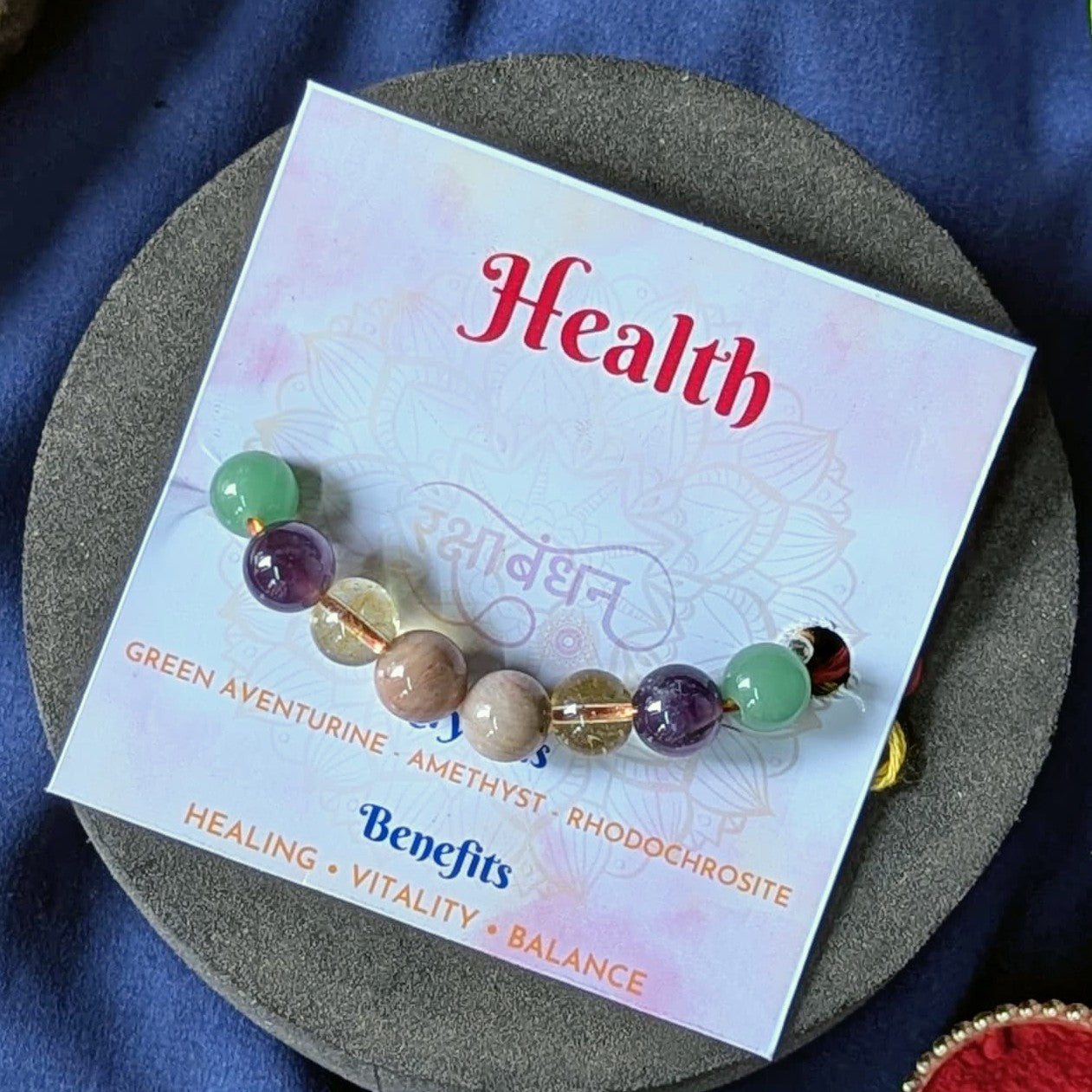 Purpose rakhi with benefit card-Health-Maitri Export | Crystals Store