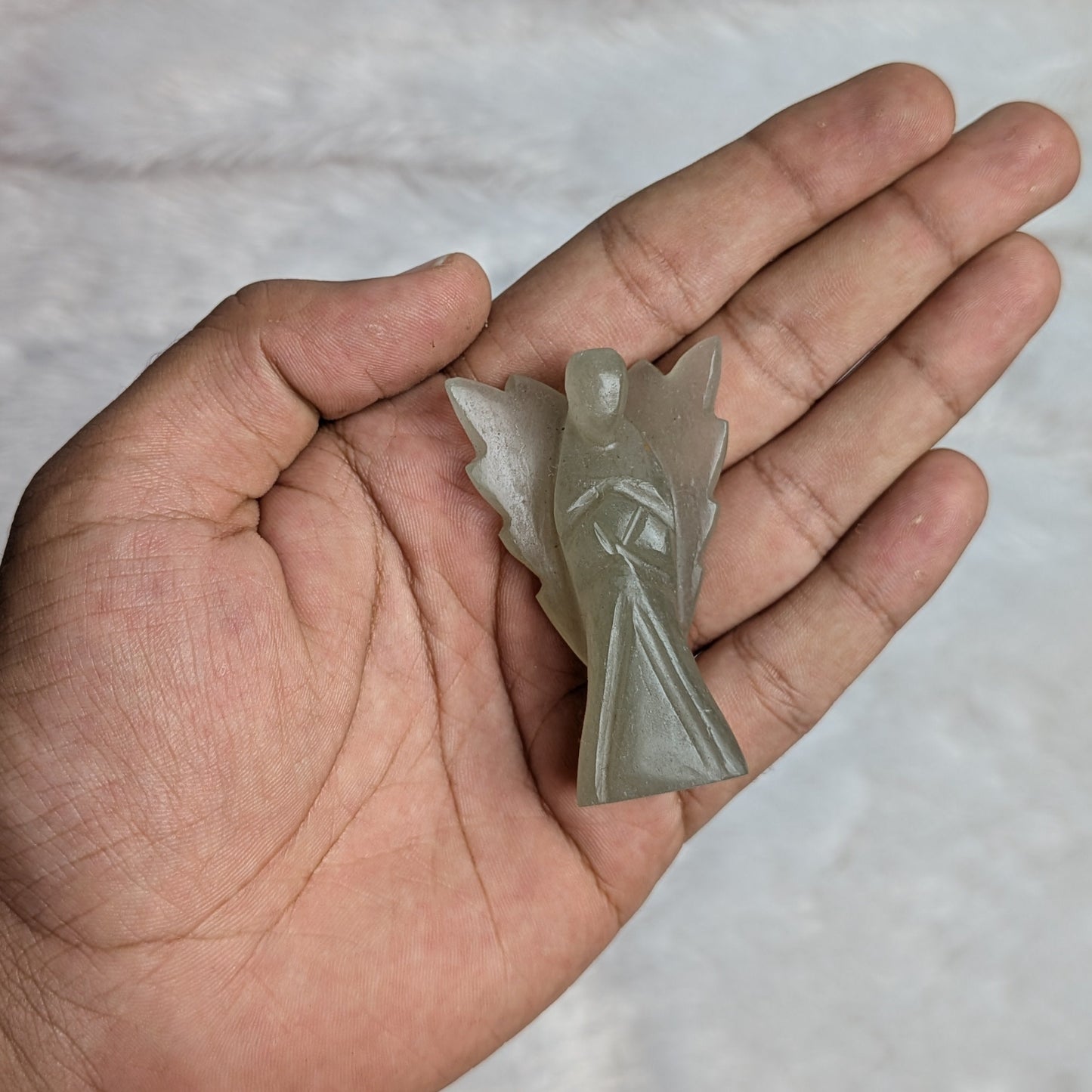 Natural crystal guardian angels with wings ( 2.5 inch )-Green aventurine-Maitri Export | Crystals Store