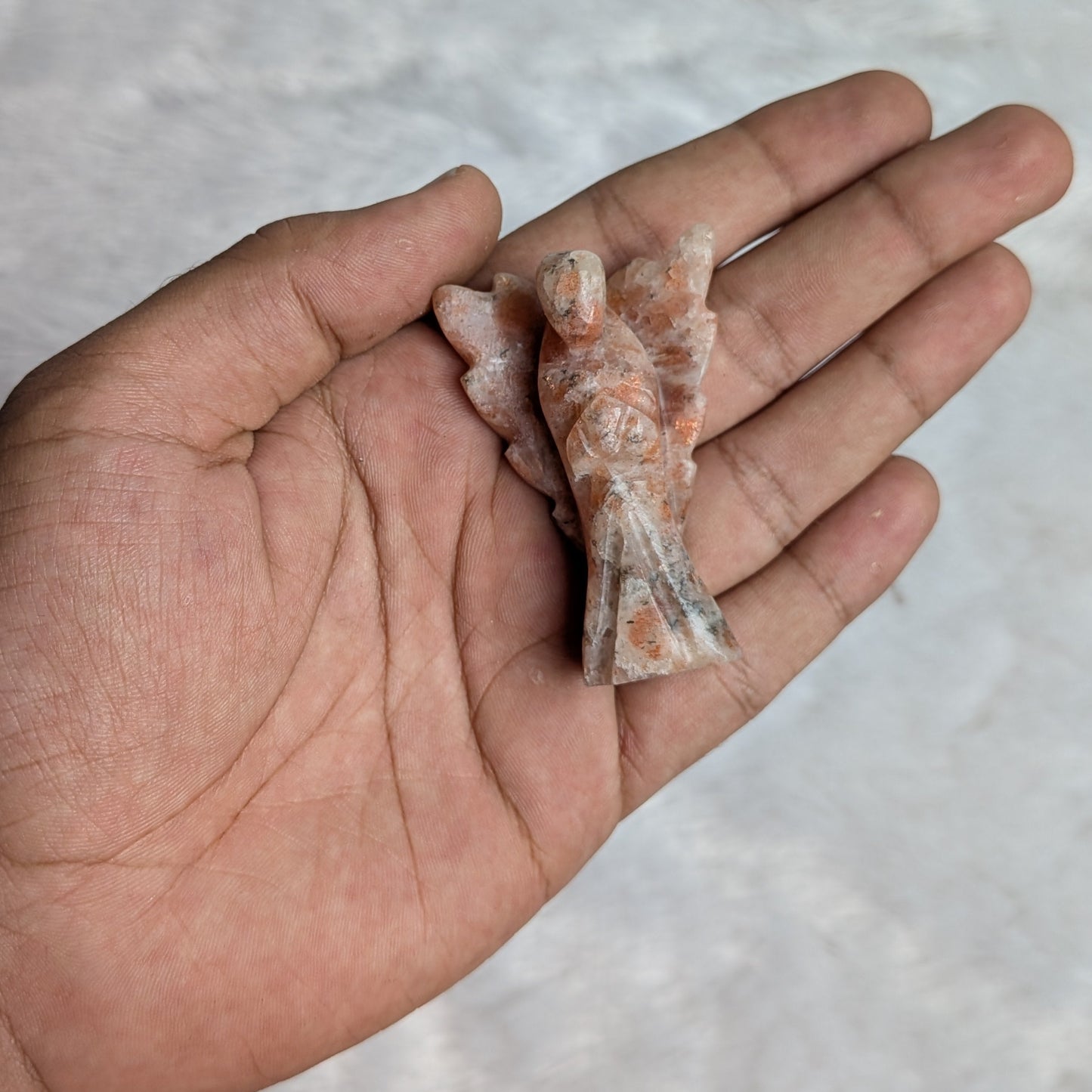 Natural crystal guardian angels with wings ( 2.5 inch )-Sunstone-Maitri Export | Crystals Store