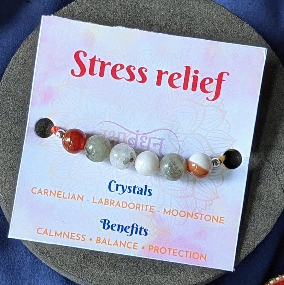 Purpose rakhi with benefit card-Stress relief-Maitri Export | Crystals Store