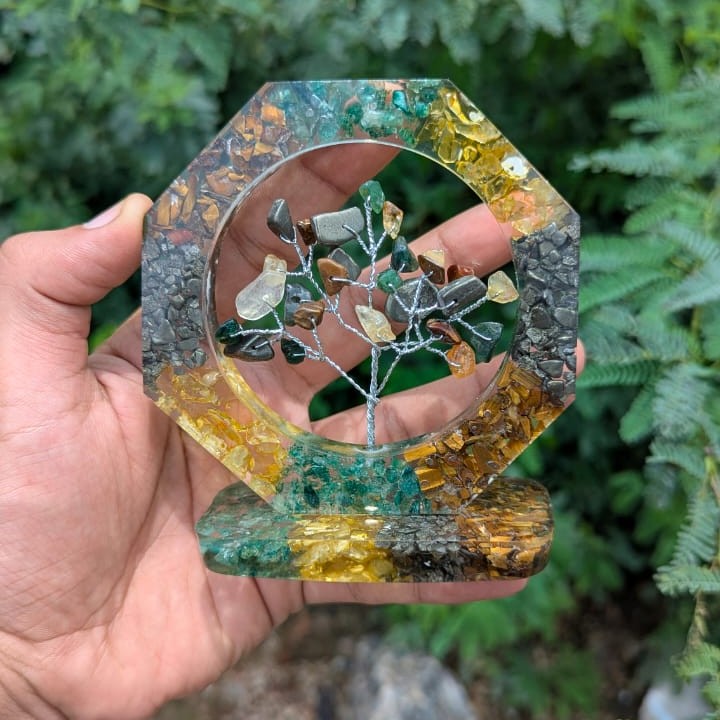 Organ tree with octagon shape and base ( 4 inch )-Money magnet-Maitri Export | Crystals Store