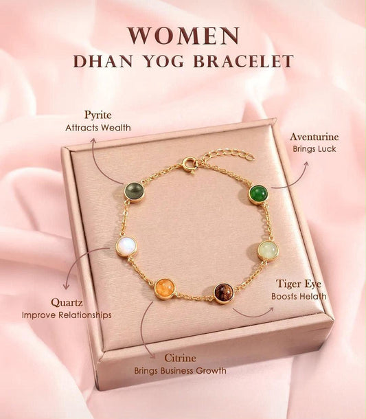 Dhanyog golden chain bracelet-Maitri Export | Crystals Store