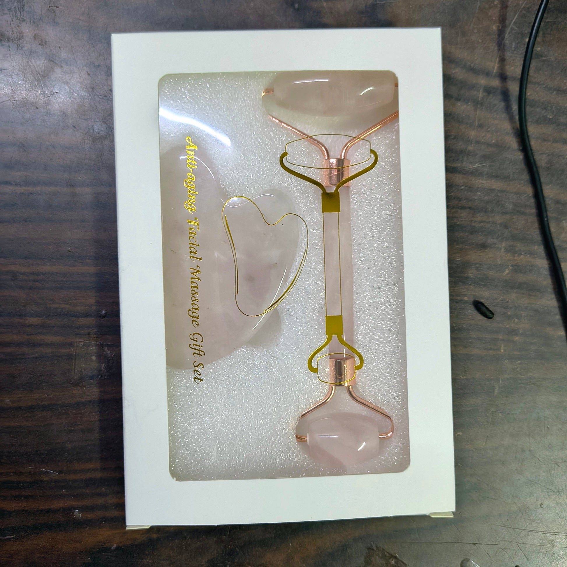 Rose quartz roller guasha set-Maitri Export | Crystals Store