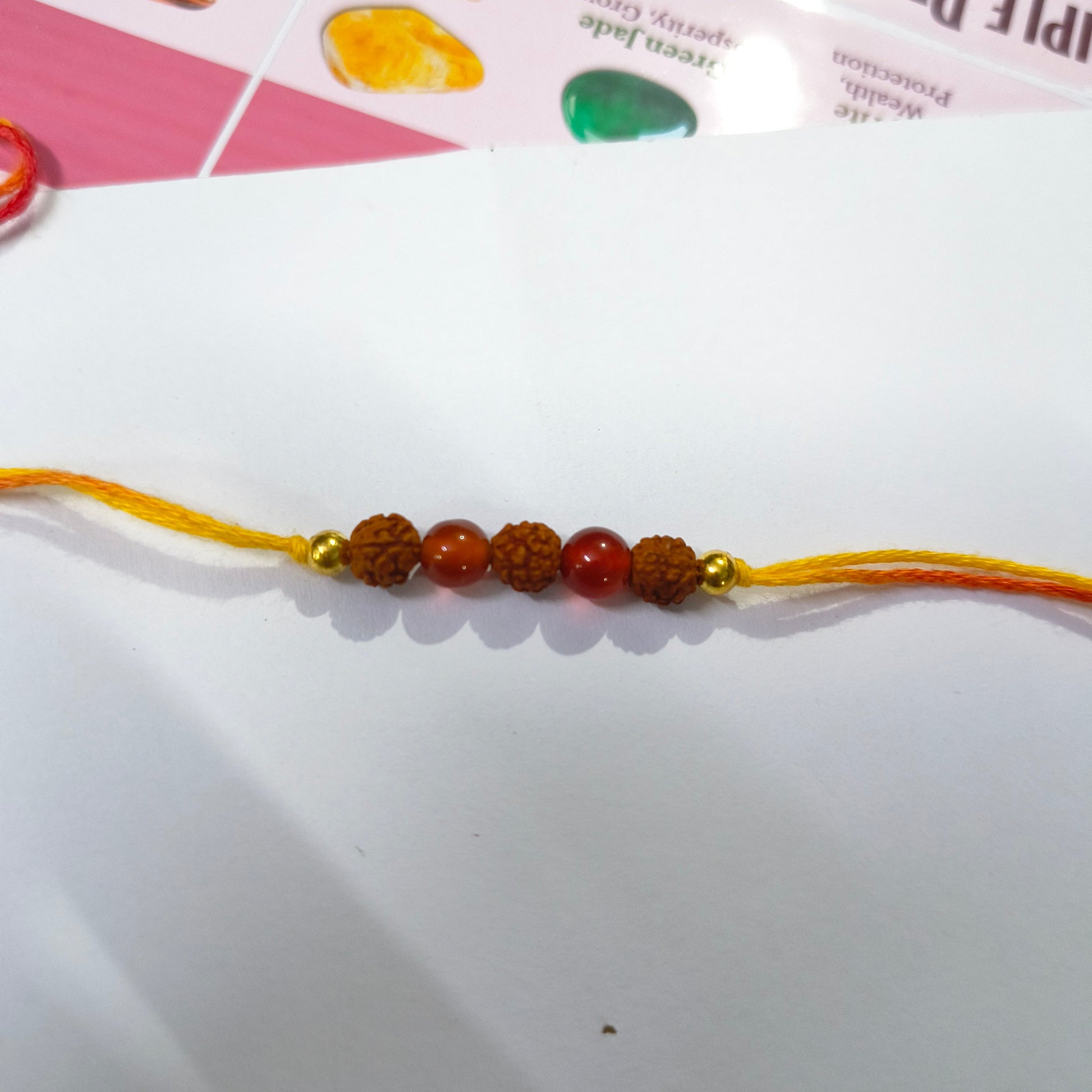 Rudraksh red Onyx 6mm beads rakhi-Maitri Export | Crystals Store