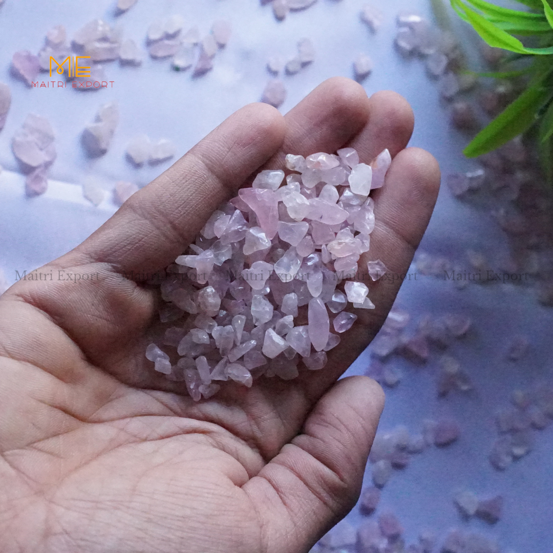 Crystal healing stones loose chips-Rose Dyed-250 gm-Maitri Export | Crystals Store