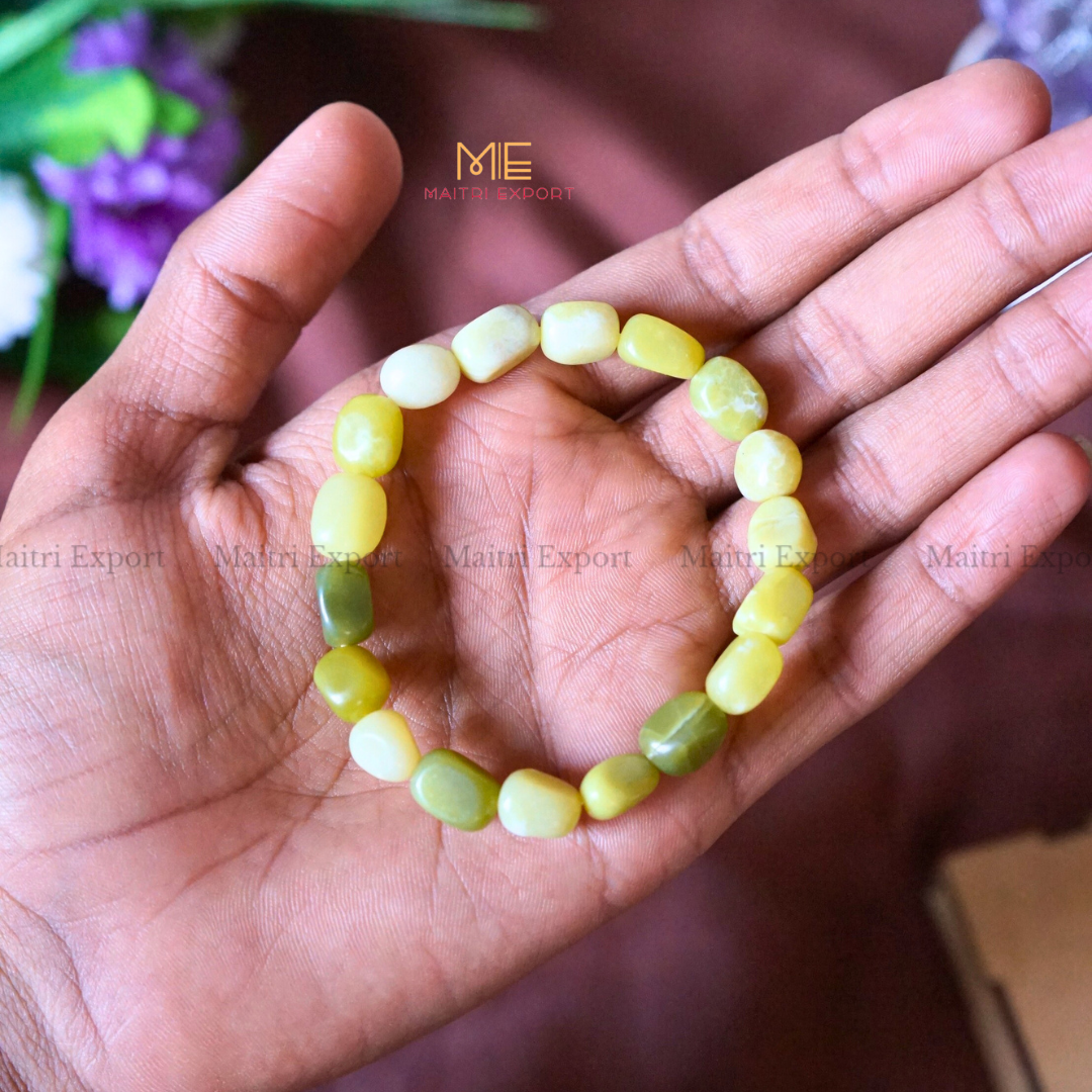 Small Tumble Crystal Beads Bracelet-Serpentine-Maitri Export | Crystals Store