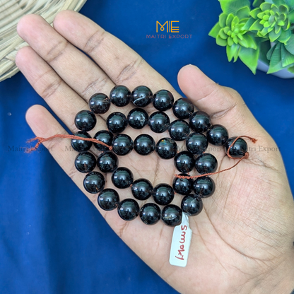 12mm natural crystal healing stone loose beads line ( 28-30 beads per line )-Smokey Quartz-Maitri Export | Crystals Store