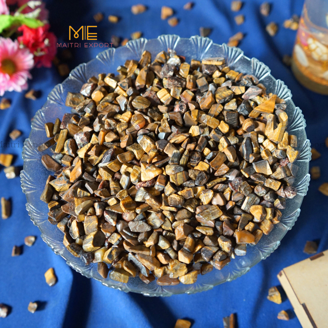 7 To 9 mm Loose Chips-Tiger Eye-1 kg-Maitri Export | Crystals Store